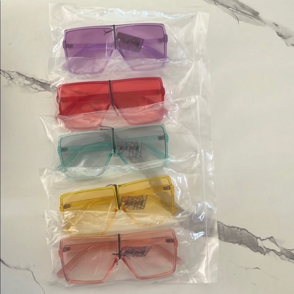 Colorful Oversized Sunglasses Set
